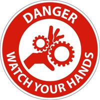 Danger Sign Watch Your Hands And Fingers vector