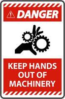 Danger Sign Keep Hands Out Of Machinery vector