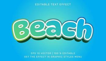 playa 3d editable texto efecto vector