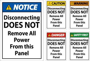 Warning Disconnecting Does Not Remove All Power From this Panel vector