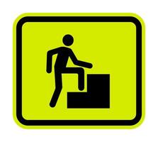 Caution Step Up Sign On White Background vector