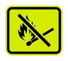 No Fire, No Matches or Open Flame Sign vector