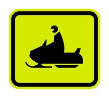 Snowmobile Crossing Sign On White Background vector