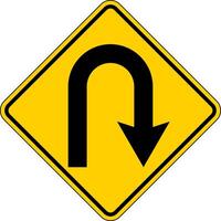 Traffic Sign U Turn On White Background vector