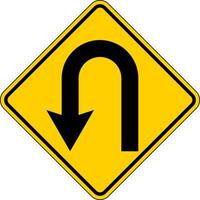 Traffic Sign U Turn On White Background vector