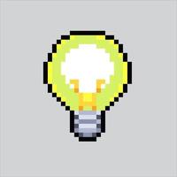 Pixel art illustration Light bulb. Pixelated Light bulb icon. Shining light bulb icon pixelated for the pixel art game and icon for website and video game. old school retro. vector