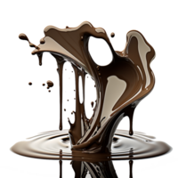 chocolate melted splash element on transparent background , png