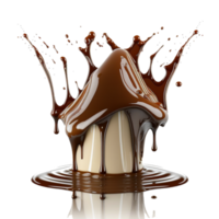 chocolate melted splash element on transparent background , png