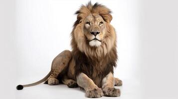 a lion isolated on white background photo