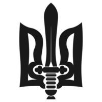 Stylized ukrainian trident with sword vector