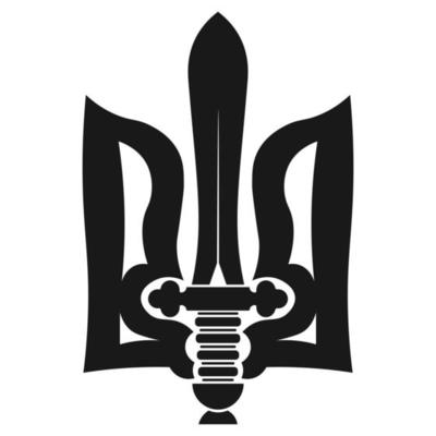 Stylized ukrainian trident with sword