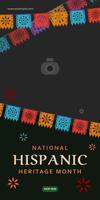 Hispanic heritage month. Abstract flag ornament banner design, colorful style with text, geometry vector