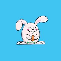 Cartoon Rabbit With Carrot In Hand Illustration vector