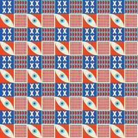 Colorful neo geometric pattern. Neo Geometric Seamless Period. Grid with color geometrical shapes. Modern abstract background vector