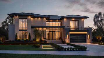 3d modern luxury real estate house for sale and rent , luxury property concept, artwork photo