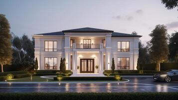 3d modern luxury real estate house for sale and rent , luxury property concept, artwork photo