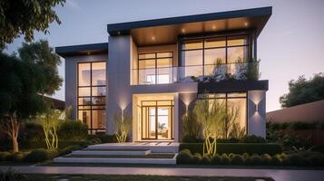 3d modern luxury real estate house for sale and rent , luxury property concept, artwork photo