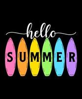 Hello summer logo vector tshirt design