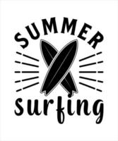 Summer surfing vector tshirt design