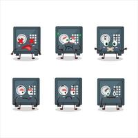 Safe deposit box cartoon character with nope expression vector