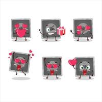 Music speaker cartoon character with love cute emoticon vector