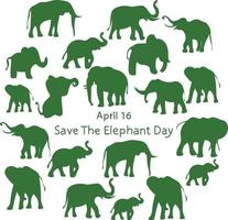 Save The Elephant Day vector