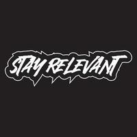 Stay relevant motivational and inspirational lettering text typography t shirt design on black background vector