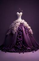 dress made out of grapes on a mannequin. . photo