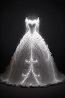 close up of a wedding dress on a mannequin. . photo
