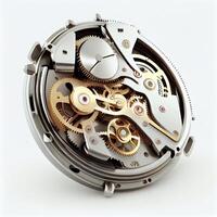 close up of the inside of a watch. . photo