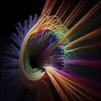 close up of a colorful object on a black background. . photo