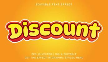 Discount 3d editable text effect template vector