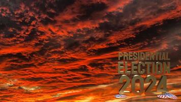 The twilight sky and gold text presidential election 2024 for vote concept 3d rendering photo