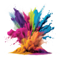 holi powder splash colorful ,colorful powder explosion effect on transparent background , png