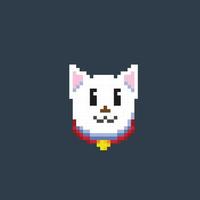 cat head in pixel art style vector