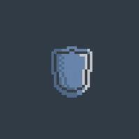 iron shield in pixel art style vector