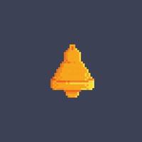 golden bell in pixel art style vector
