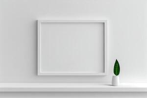 white wall, a framed mockup . photo