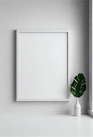 white wall, a framed mockup . photo