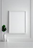 white wall, a framed mockup . photo