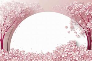 Background illustration of pink cherry blossoms, generate ai photo