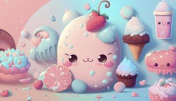 cute background pattern, cute baby background, cute abstract background, cute pink background, cute cartoon background, Generate Ai photo