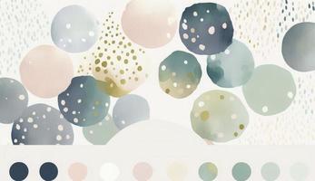 A seamless pattern featuring softly painted watercolor dots in various sizes, in a peaceful and dreamy color palette, Watercolor Dots Pattern, Abstract Art, watercolor pattern, Generate Ai photo