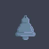 iron bell in pixel art style vector