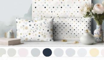 A seamless pattern featuring softly painted watercolor dots in various sizes, in a peaceful and dreamy color palette, Watercolor Dots Pattern, Abstract Art, watercolor pattern, Generate Ai photo