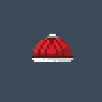 red cap in pixel art style vector