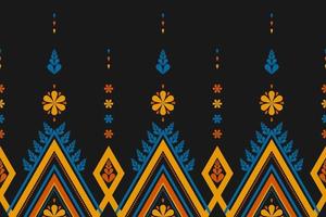 Abstract flower pattern art. Geometric ethnic seamless pattern in tribal. American, Mexican style. vector
