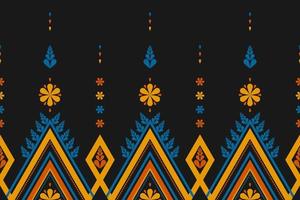 Abstract flower pattern art. Geometric ethnic seamless pattern in tribal. American, Mexican style. vector