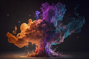 colorful smoke art, using creative design elements such as swirls and patterns to showcase the beauty and uniqueness of the smoke. photo