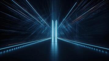 Abstract high technology lines connect of future on dark blue background. . photo